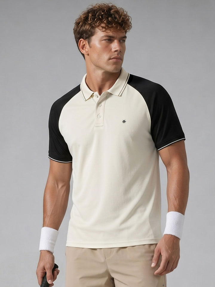 Colourblocked Nylon Polo | Active |  White