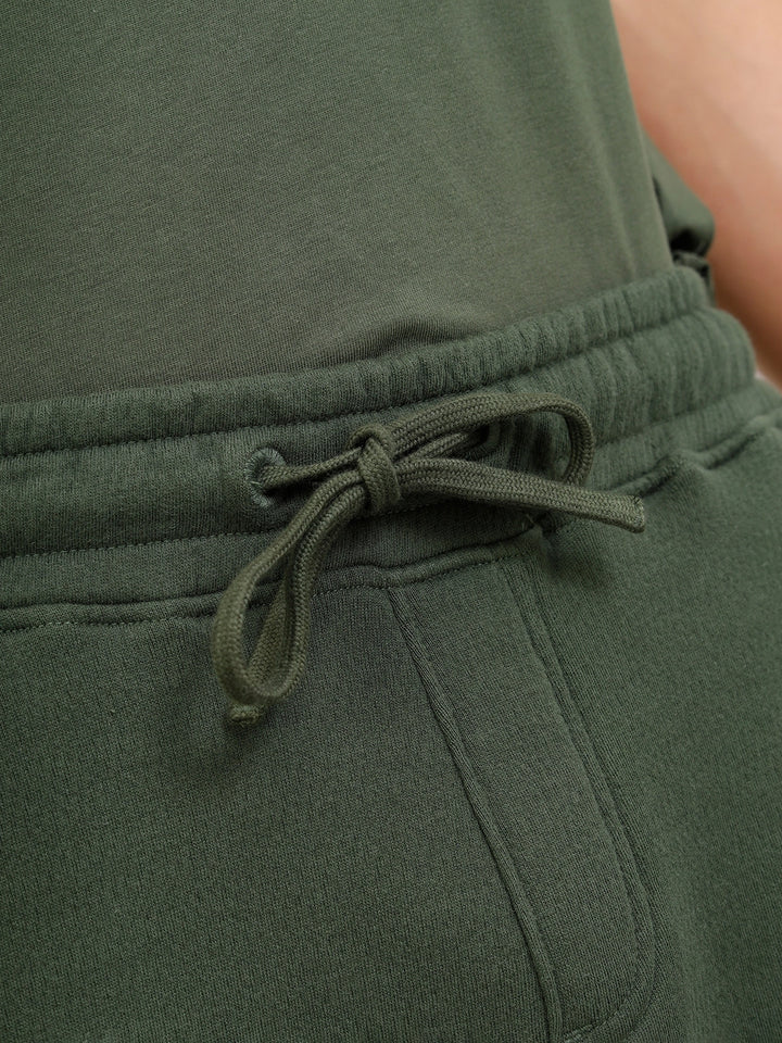 Slim Fit Terry Knitted Shorts | Olive