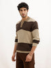 Classic Striped Knitted Sweater | Beige