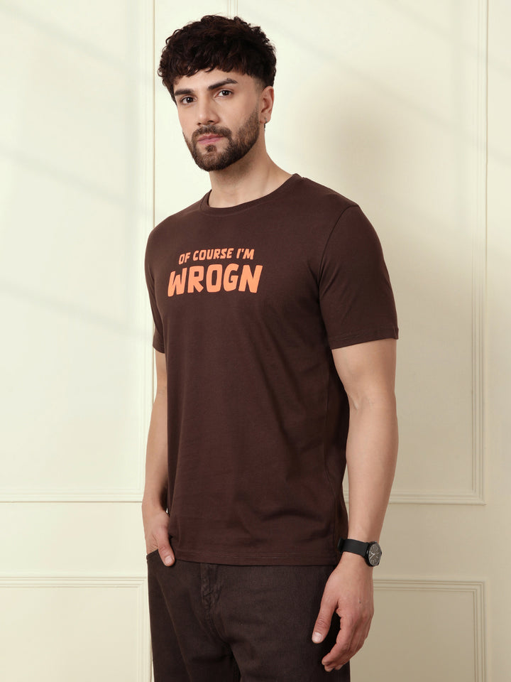 Puff Print Slim Fit T-Shirt | Brown