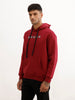 Oversized Placement Printed Hoodie | Maroon