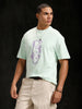 Logo Printed Oversized Fit T-Shirt | Light Green