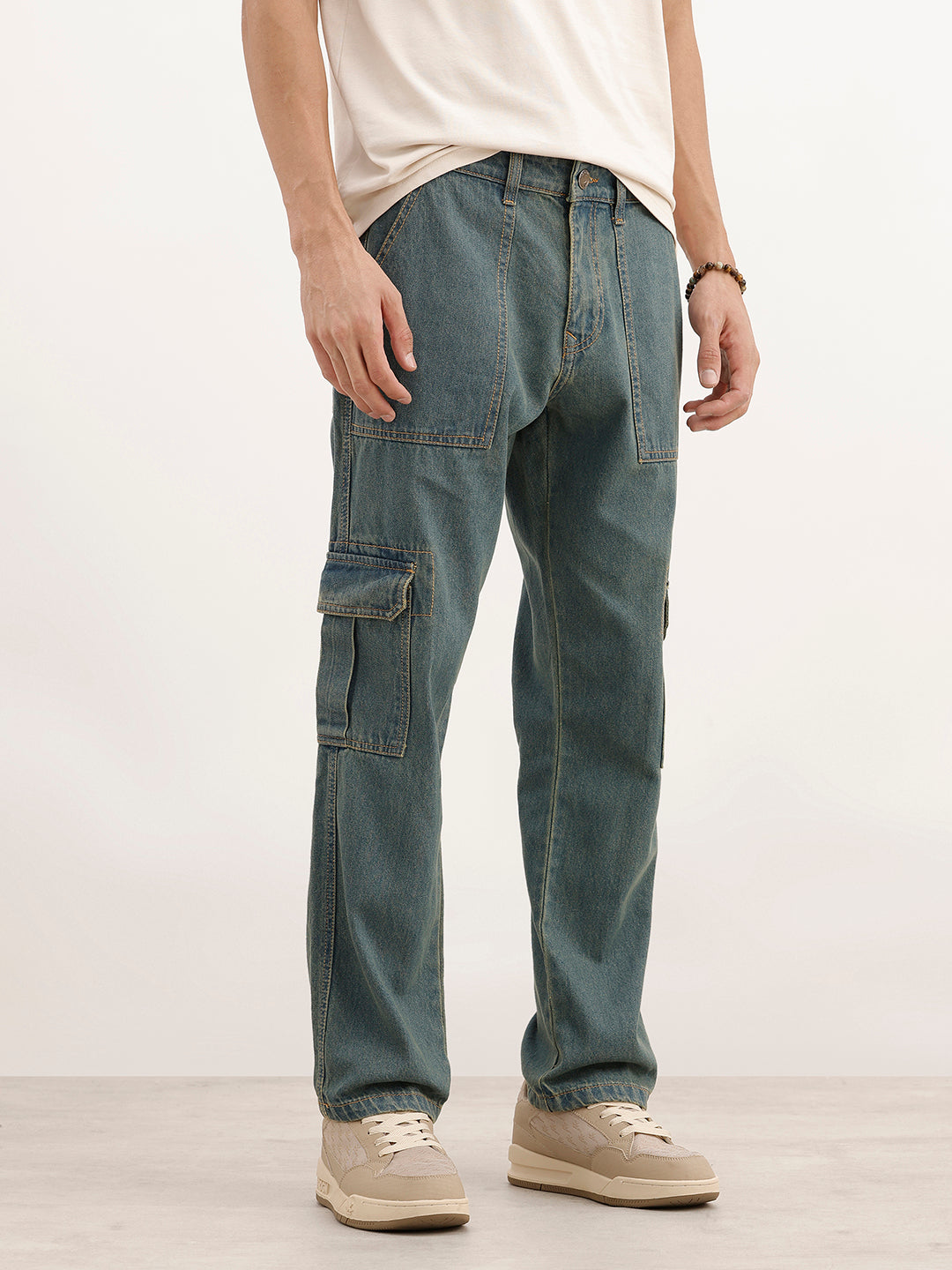Relaxed Fit Cargo Jeans | Blue