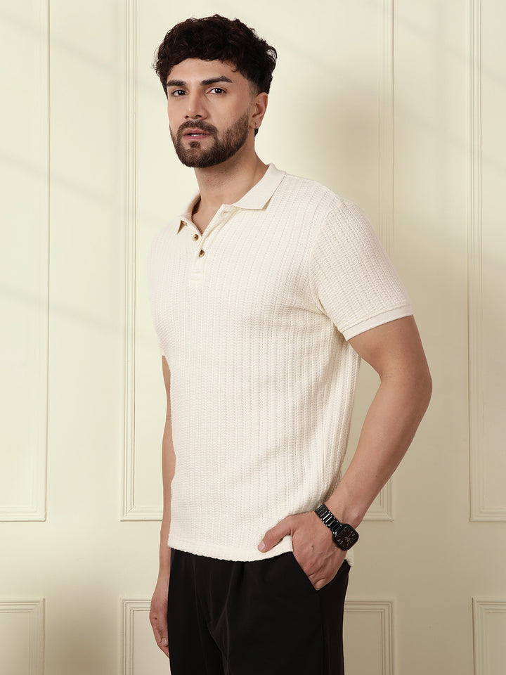 Solid Textured Polo | Off White