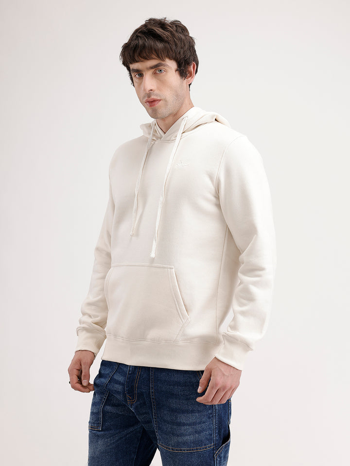 Solid Regular Fit Hoodie | Off White