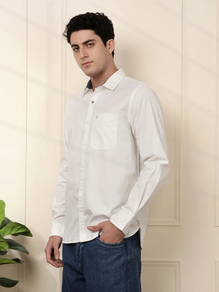 Solid Slim Fit Shirt | White