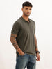 Slim Fit Faded Cut & Sew Polo T-Shirt | Olive
