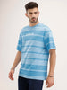 Claasic Oversized Striped T-Shirt | Blue