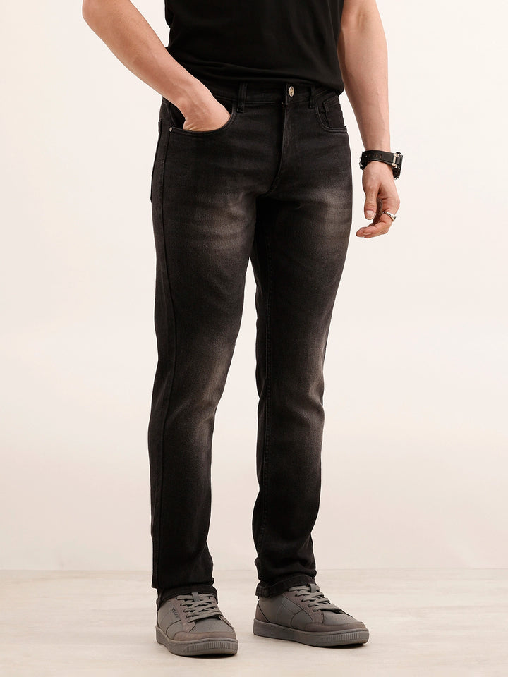 Faded Slim Fit Denim Jeans | Charcoal