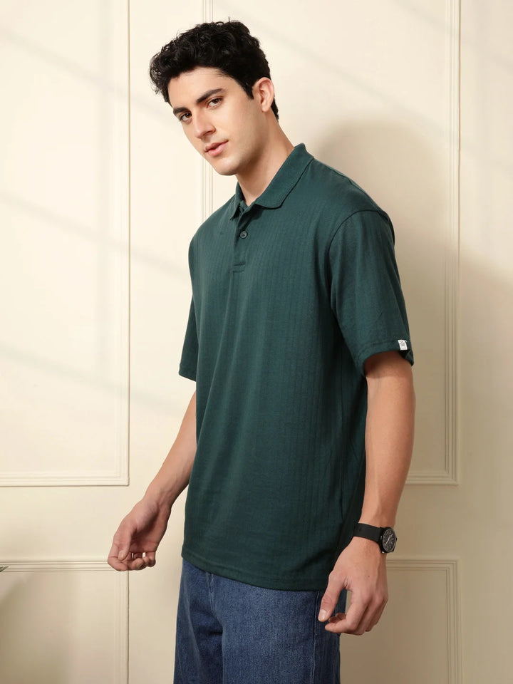 Bold Green Oversized Polo T-Shirt