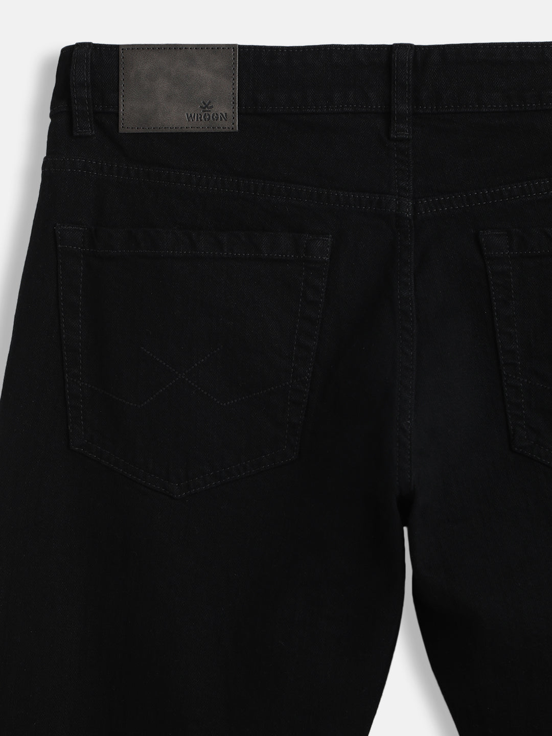 Casual Solid Slim Tapered Jeans | Black