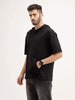 Solid Oversized Hooded T-Shirt | Black