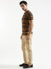 Abstract Striped Brown T-Shirt