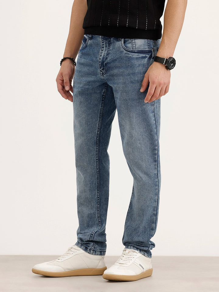 Slim Fit Faded Denim Jeans | Light Blue