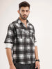 Classic Double Pocket Checkered Shirt | Black