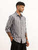 Slim Fit Striped Shirt | Grey | WSH02FSSL7138W