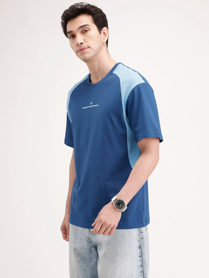 Oversized Cut & Sew T-Shirt | Dark Blue