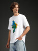 Wrogn Chest Printed Regular Fit T-shirt | White