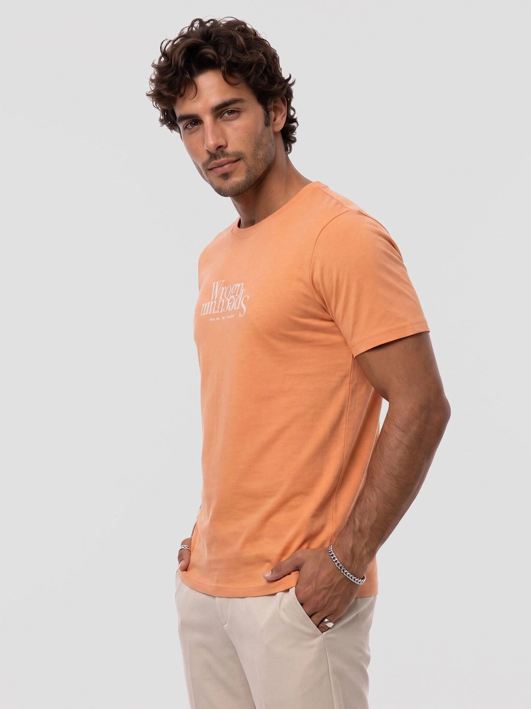 Classic Placement Printed T-Shirt | Orange