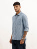 Solid Slim Fit Textured Shirt | Blue