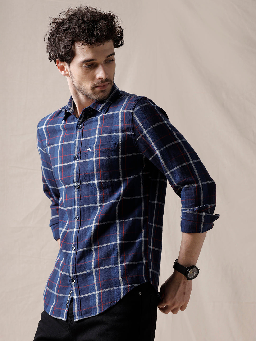 Checked Cotton Casual Shirt