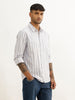 Regular Fit Striped Full Sleeve Shirt | Purple
