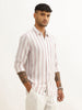Classic Slim Fit Striped Shirt | Pink