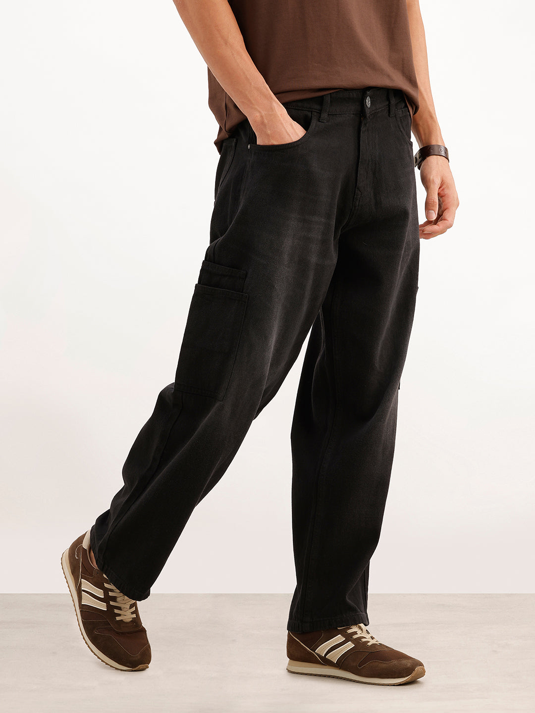 Classic Loose Fit Denim Cargos | Black | WJN100CR7628W