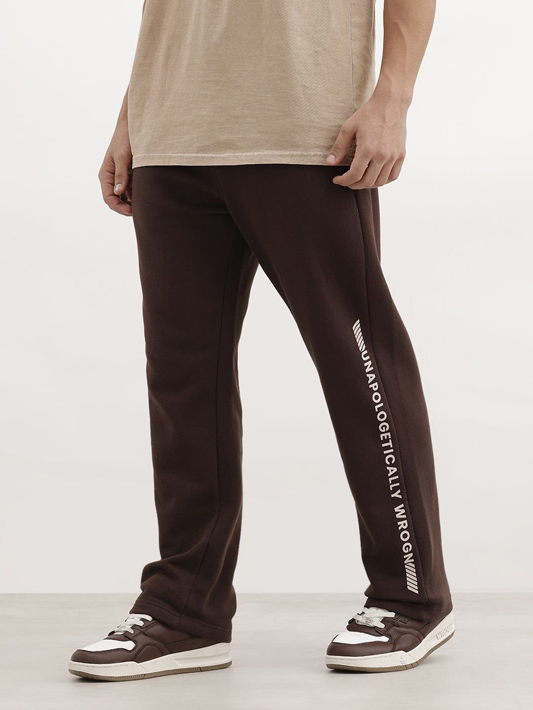 Classic Placement Printed Jogger | Brown
