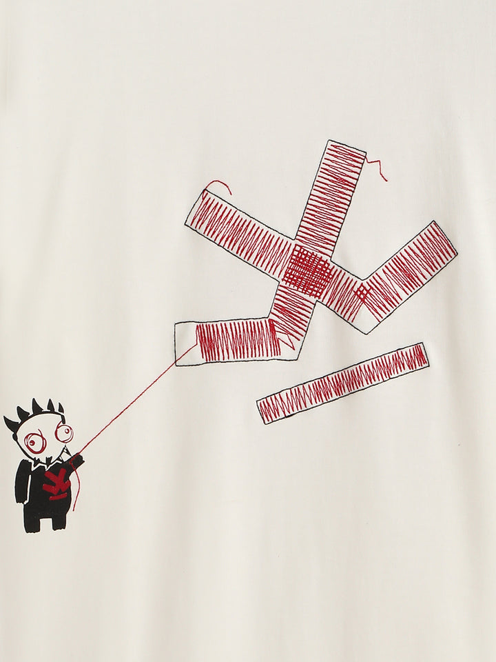 Embroidered Logo Oversized T-Shirt | Off White