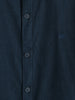 Solid Linen Blend Slim Fit Shirt | Navy