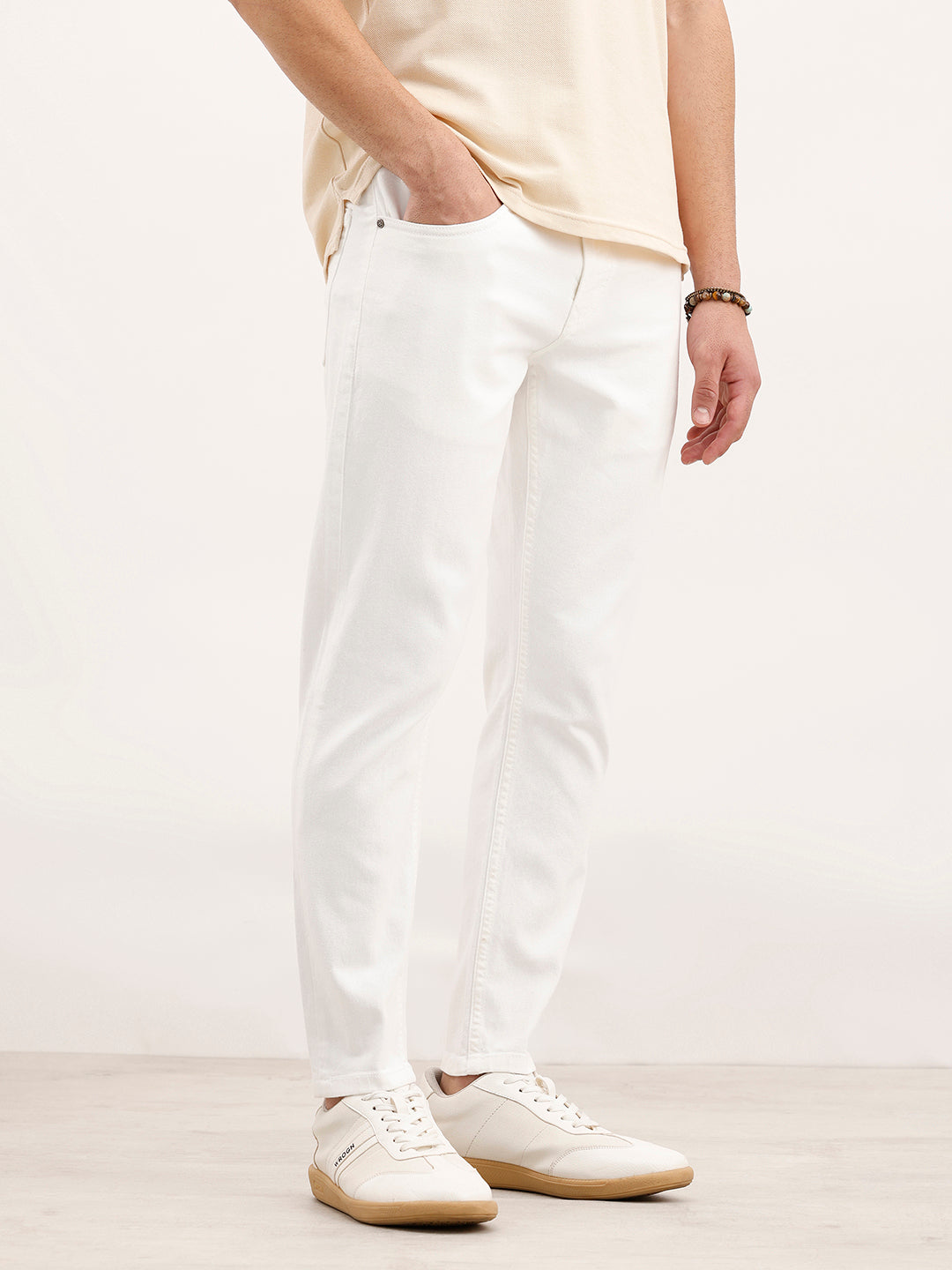 Skinny Cropped Denim Jeans | White