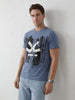 Slim Fit Placement Printed T-Shirt | Blue
