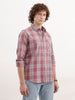 Regular Fit Checkered Shirt | Dark Pink