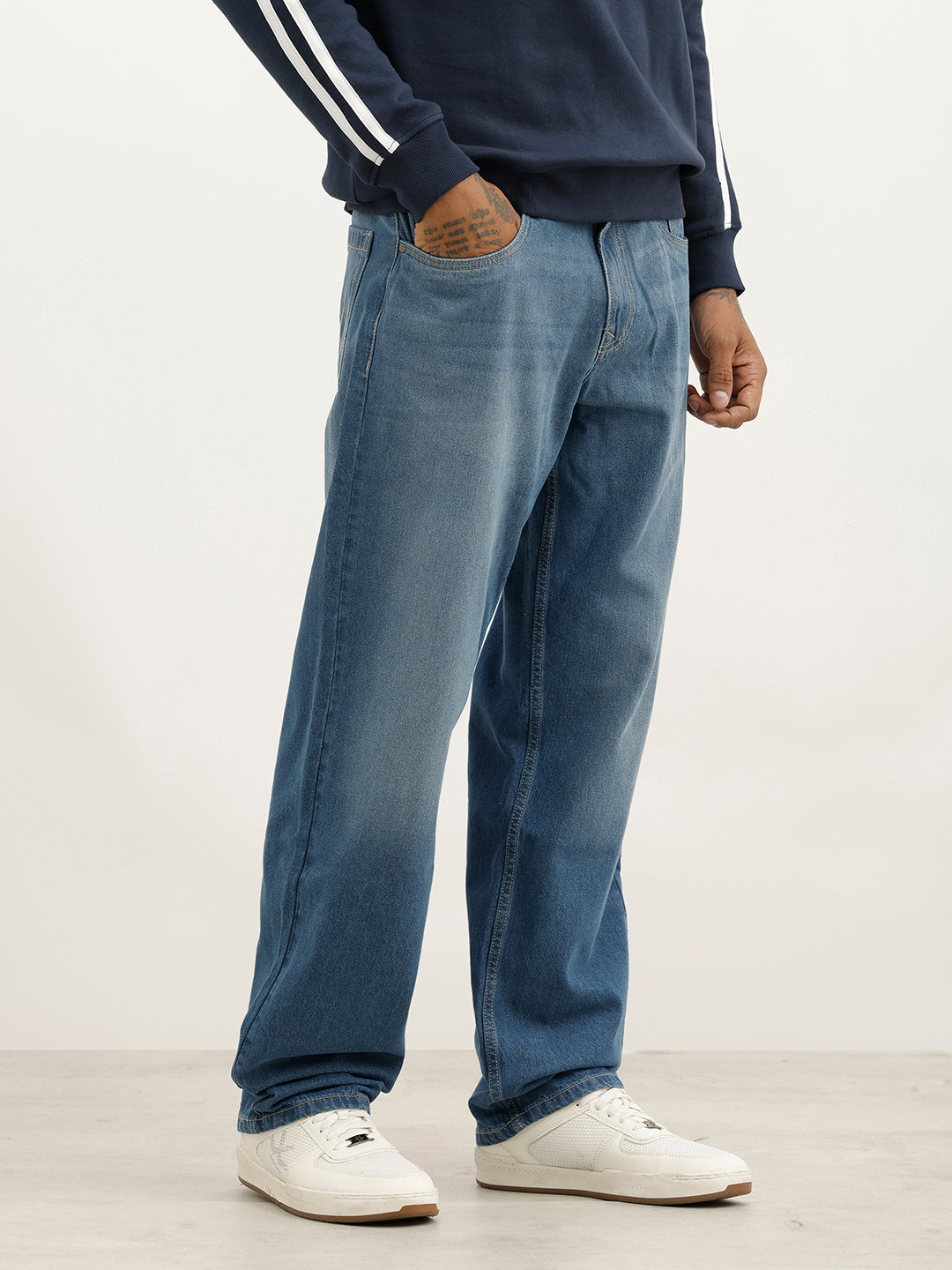Washed Loose Fit Denim Jeans | Blue