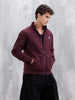 Men's Solid Casual Bomber Jacket  | Maroon