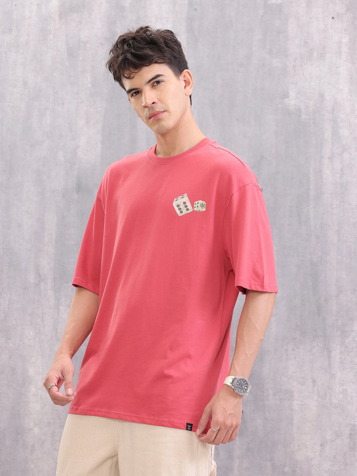 Game Inspired Graphic Printed Oversized Fit T-shirt | Red