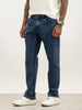 Washed Straight Fit Denim Jeans | Blue