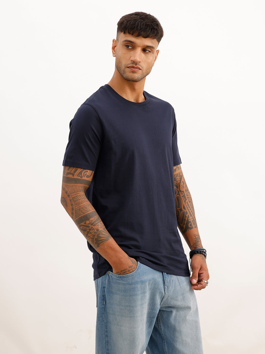Core Basics Slim Fit T-Shirt | Essential  | Navy Blue