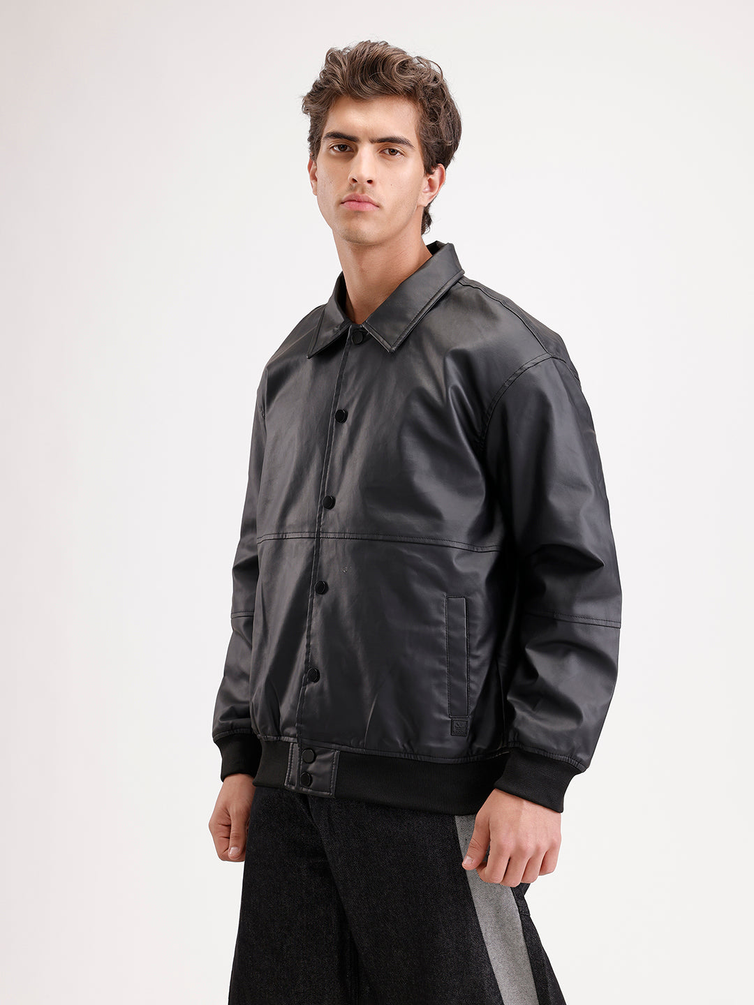 Classic Oversized Back Printed Jacket  | Black
