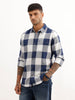 Regular Fit Full Sleeve Checkered Shirt | Dark Blue