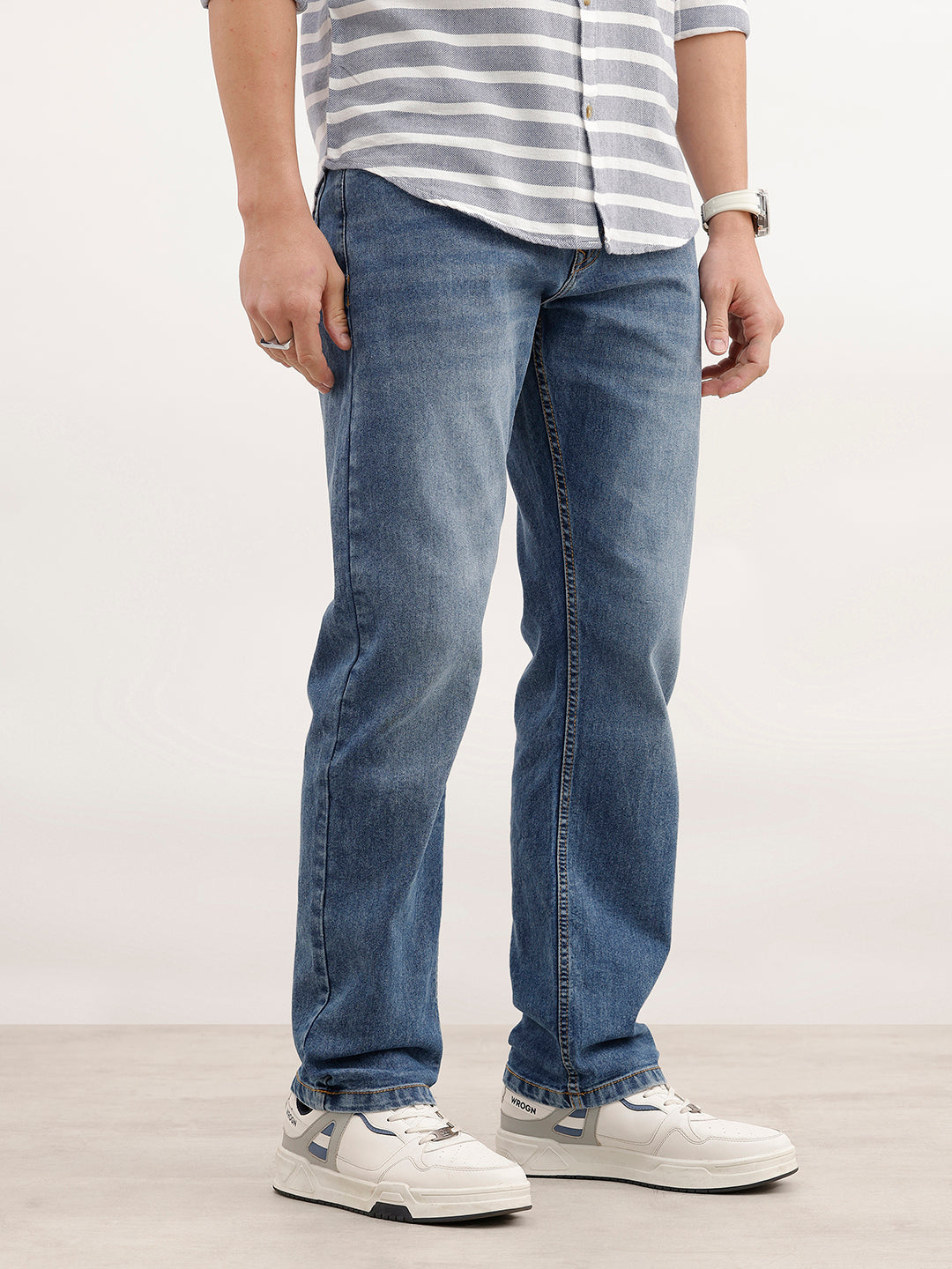 Anti Fit Faded Denim Jeans | Light Blue