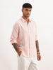 Solid Slim Fit Full Sleeve Shirt | Pink