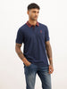Slim Fit Contrast Collar Polo T-Shirt | Navy Blue | WPT01HSSL1284M