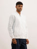 Solid Regular Fit Zipper Jacket | White | WJK02FSRE1316S