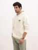 Comfort Fit Embroidered Patch Hooded Sweatshirt | Off White