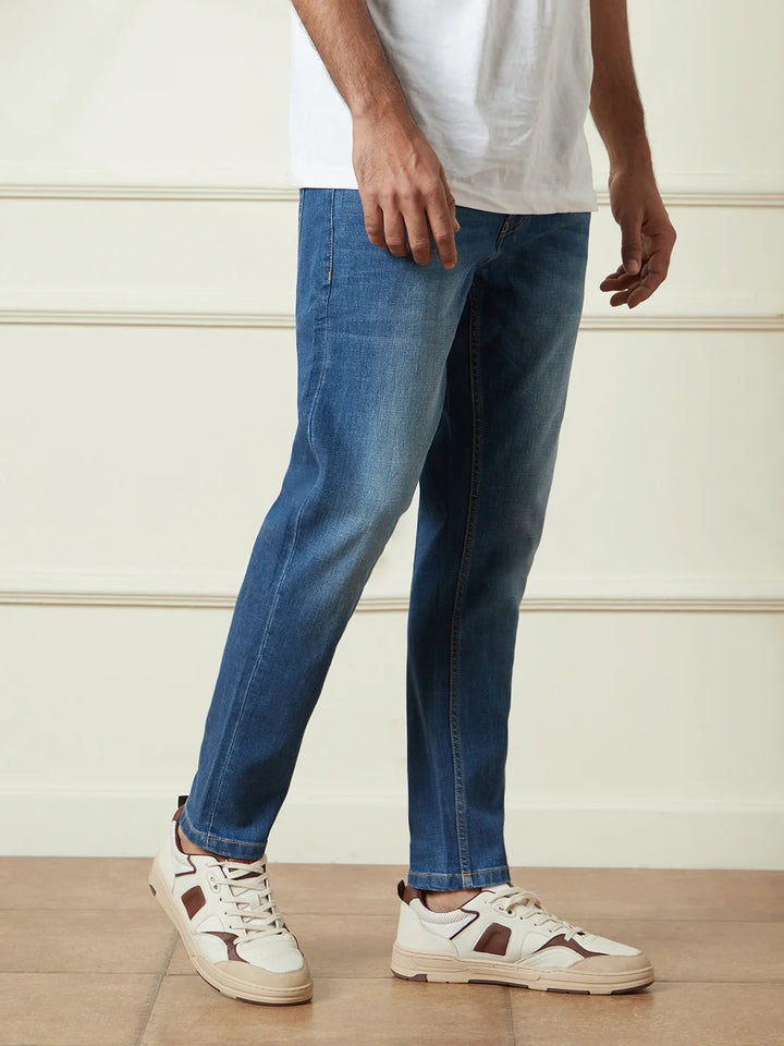 Heavy Fade Slim Tapered Jeans | Blue