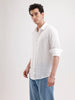 Solid Slim Fit Linen Blend Shirt  | White