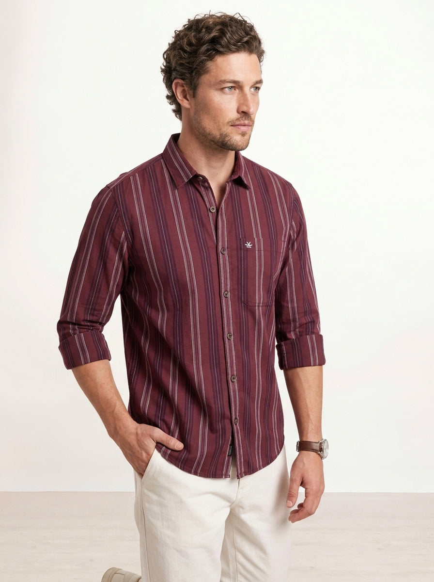 Regular Slim Fit Shirt | Maroon