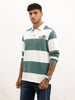 Comfort Fit Full Sleeve Striped Polo T-Shirt | Off White